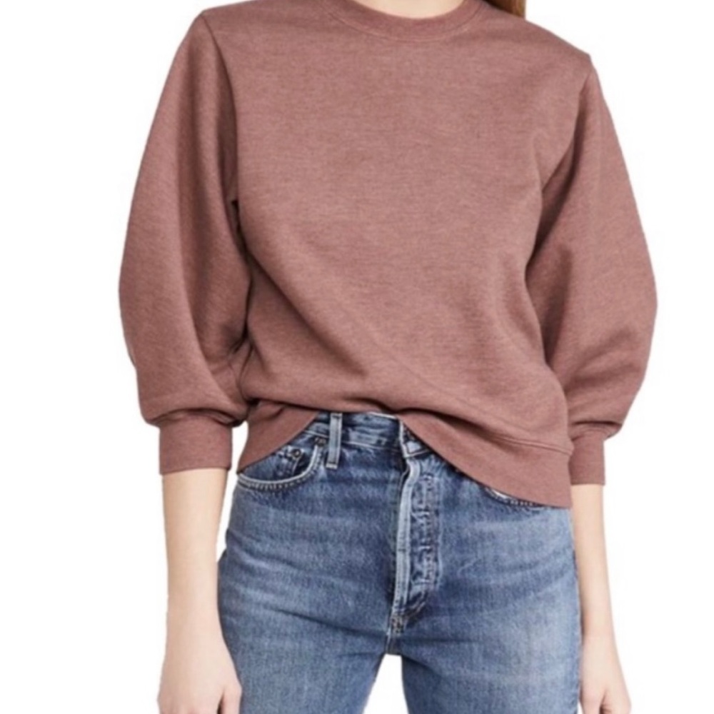 Women’s Agolde Thora 3/4 Sleeve Sweatshirt Red Brown Soft Comfy Size Small